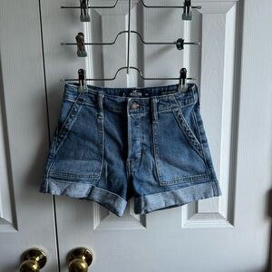 hollister high rise mom short denim
